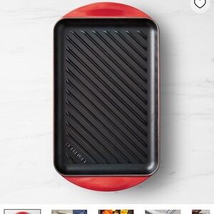 LECREUSET 32 in skinny grill red/orange